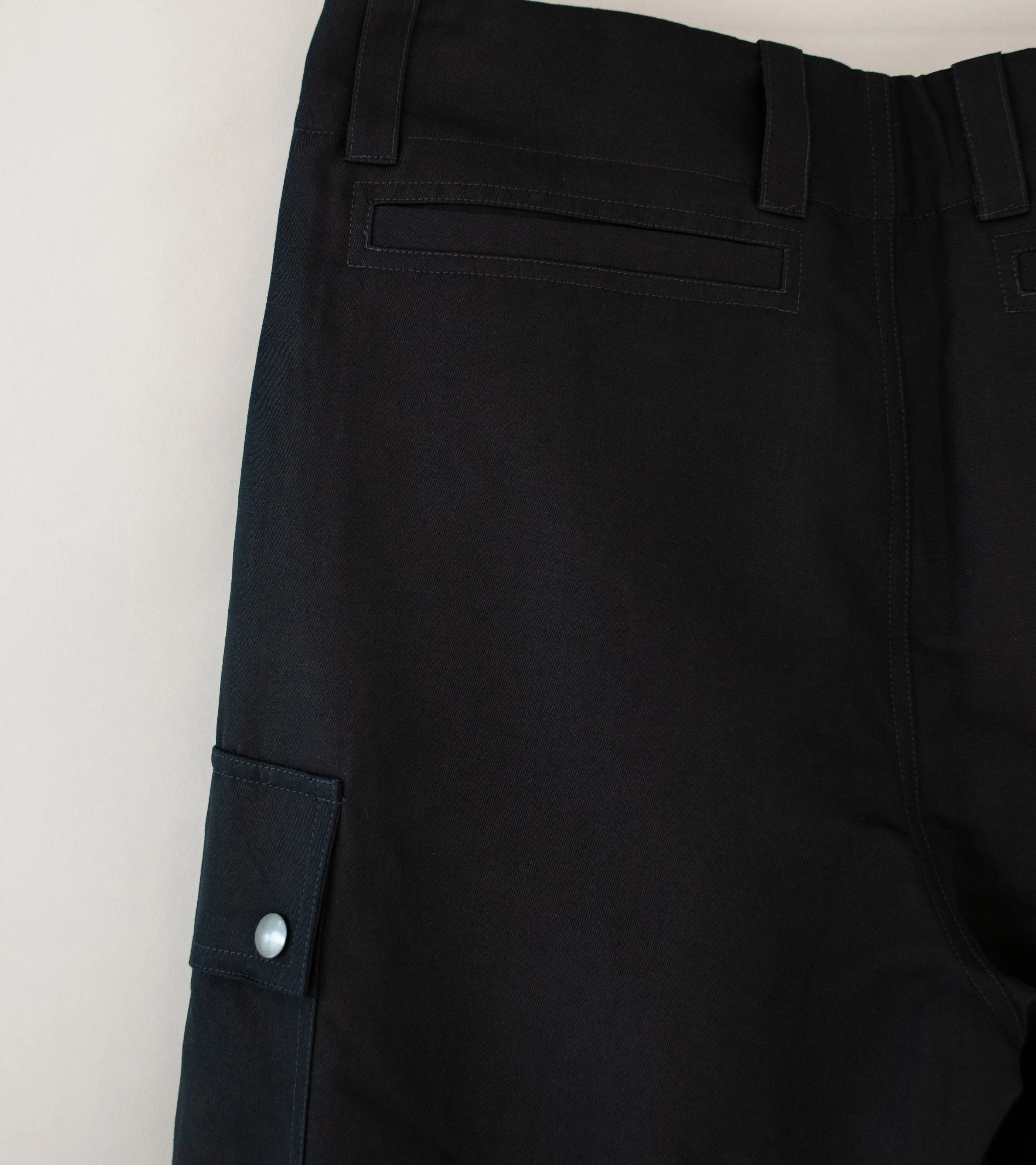 Arpenteur 'Deck Trousers' (Midnight Cotton Linen Gaberdine)