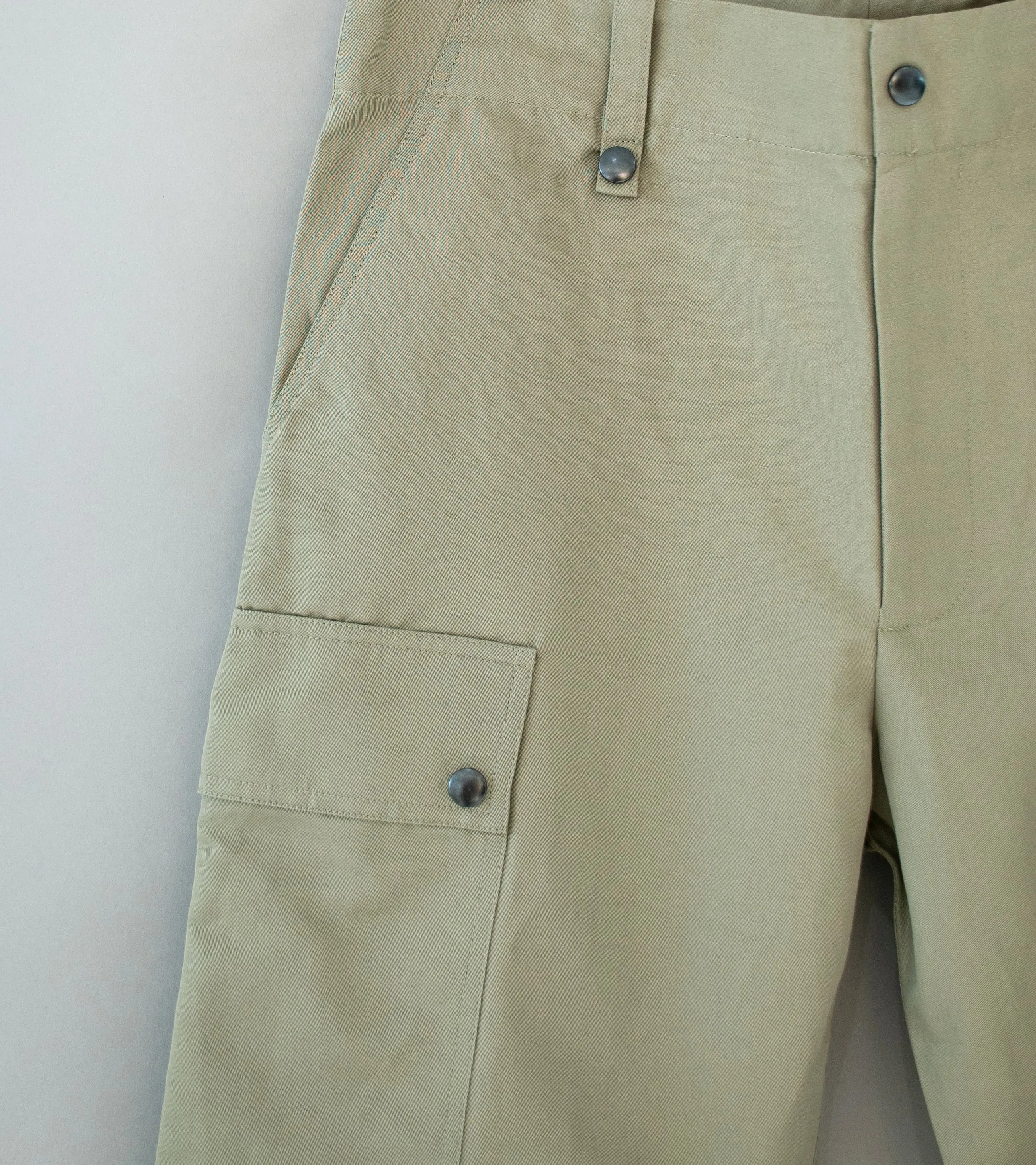 Arpenteur 'Deck Trousers' (Stone Cotton Linen Gaberdine)