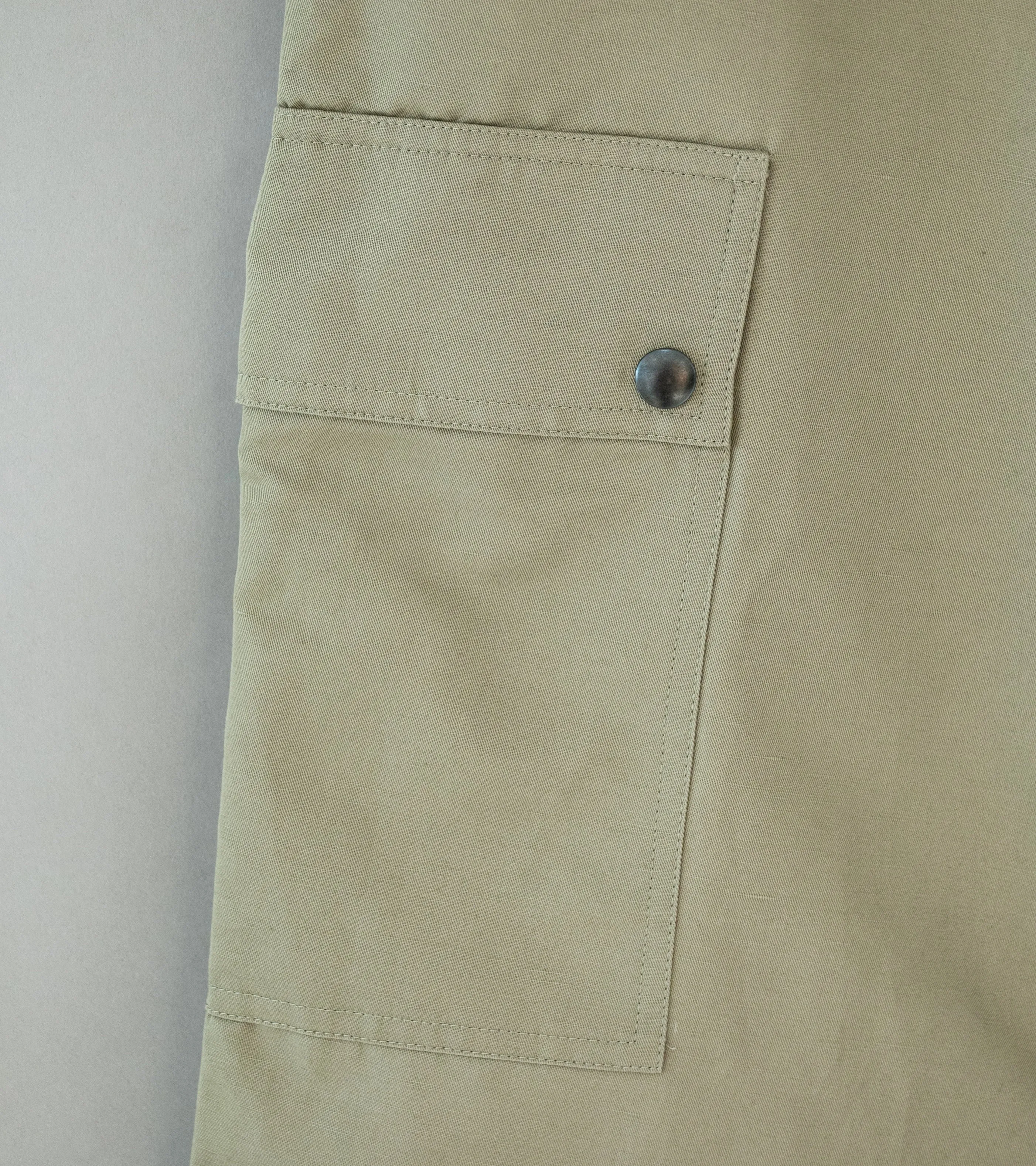 Arpenteur 'Deck Trousers' (Stone Cotton Linen Gaberdine)