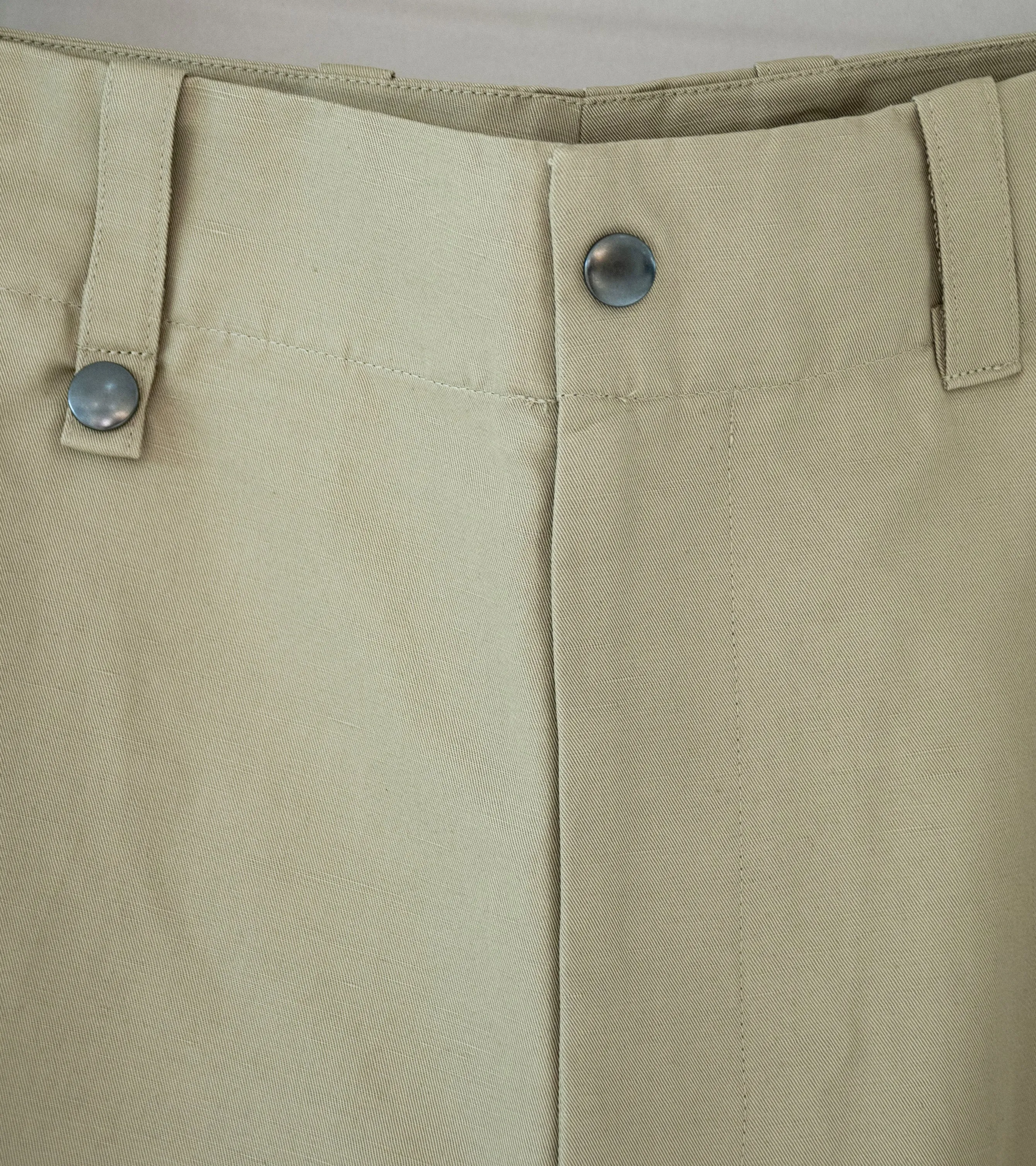 Arpenteur 'Deck Trousers' (Stone Cotton Linen Gaberdine)