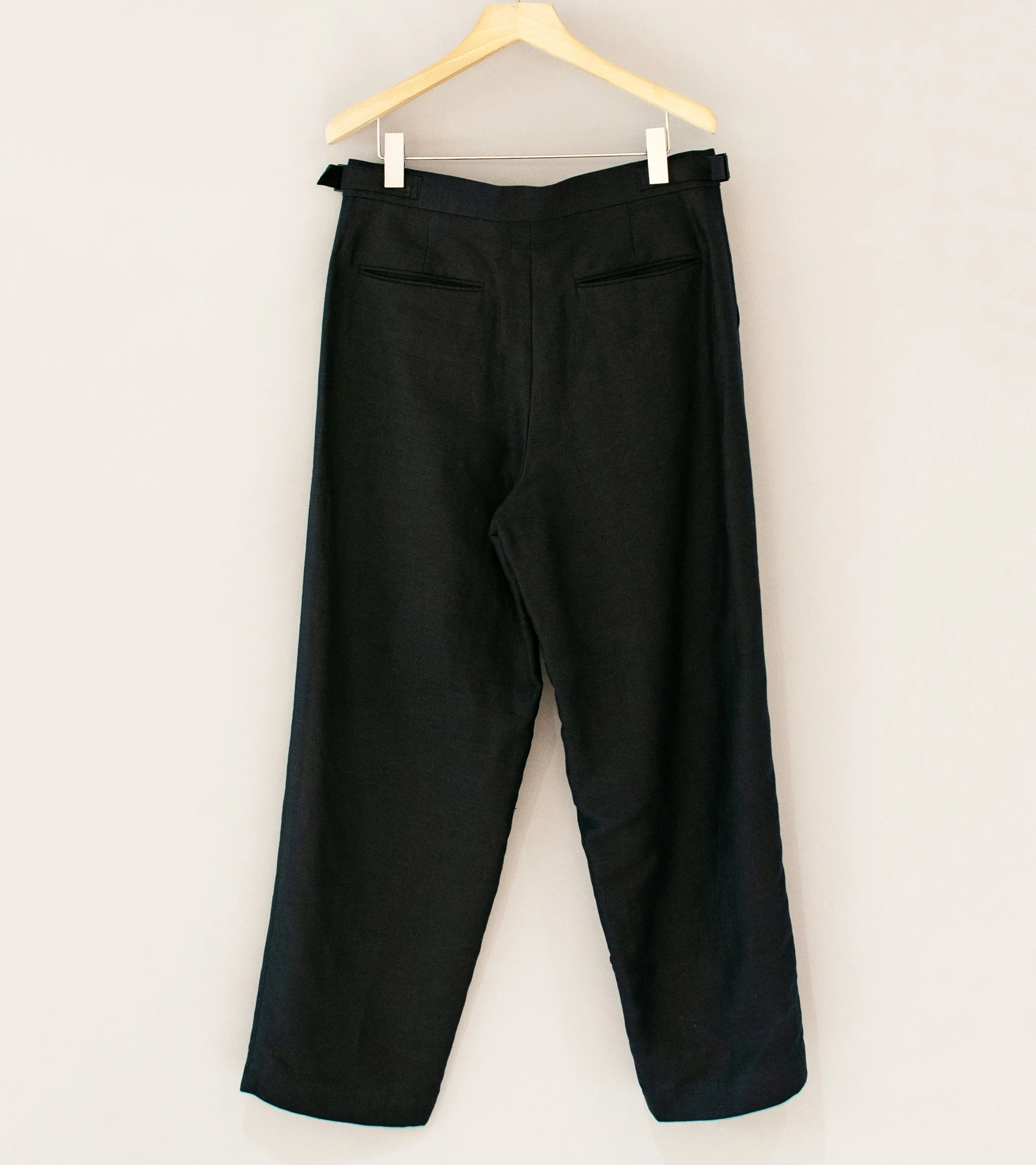 Aton 'Baker Pants' (Navy Cotton Hemp Satin)