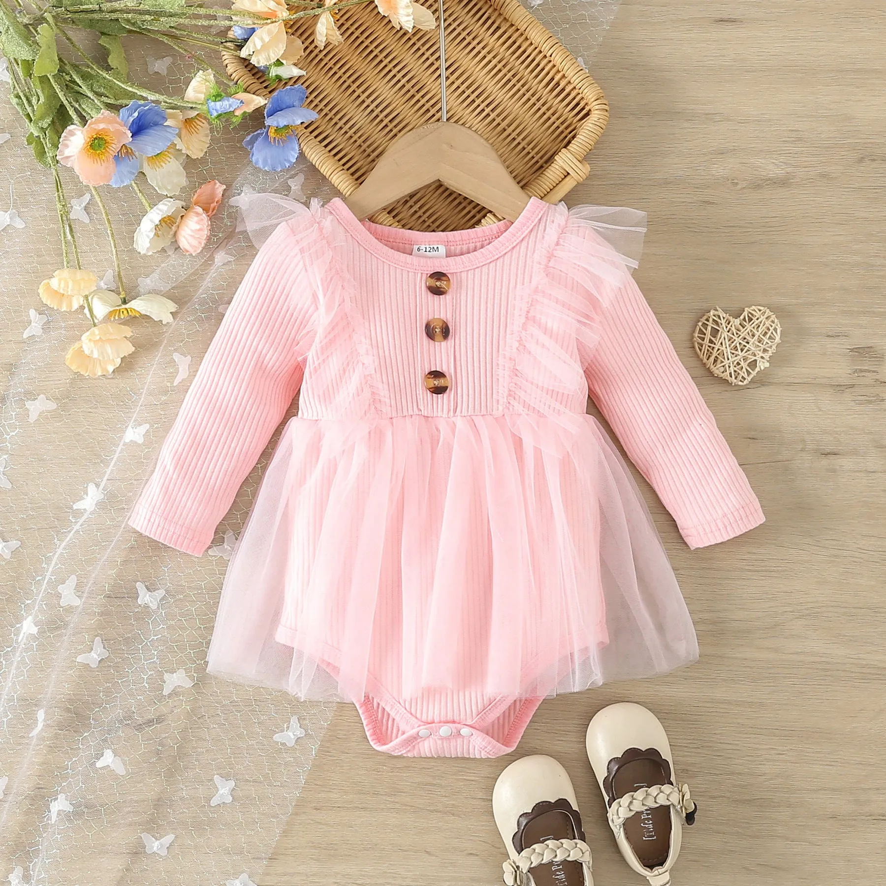 Baby Girls Solid Color Rompers Wholesale 24030136