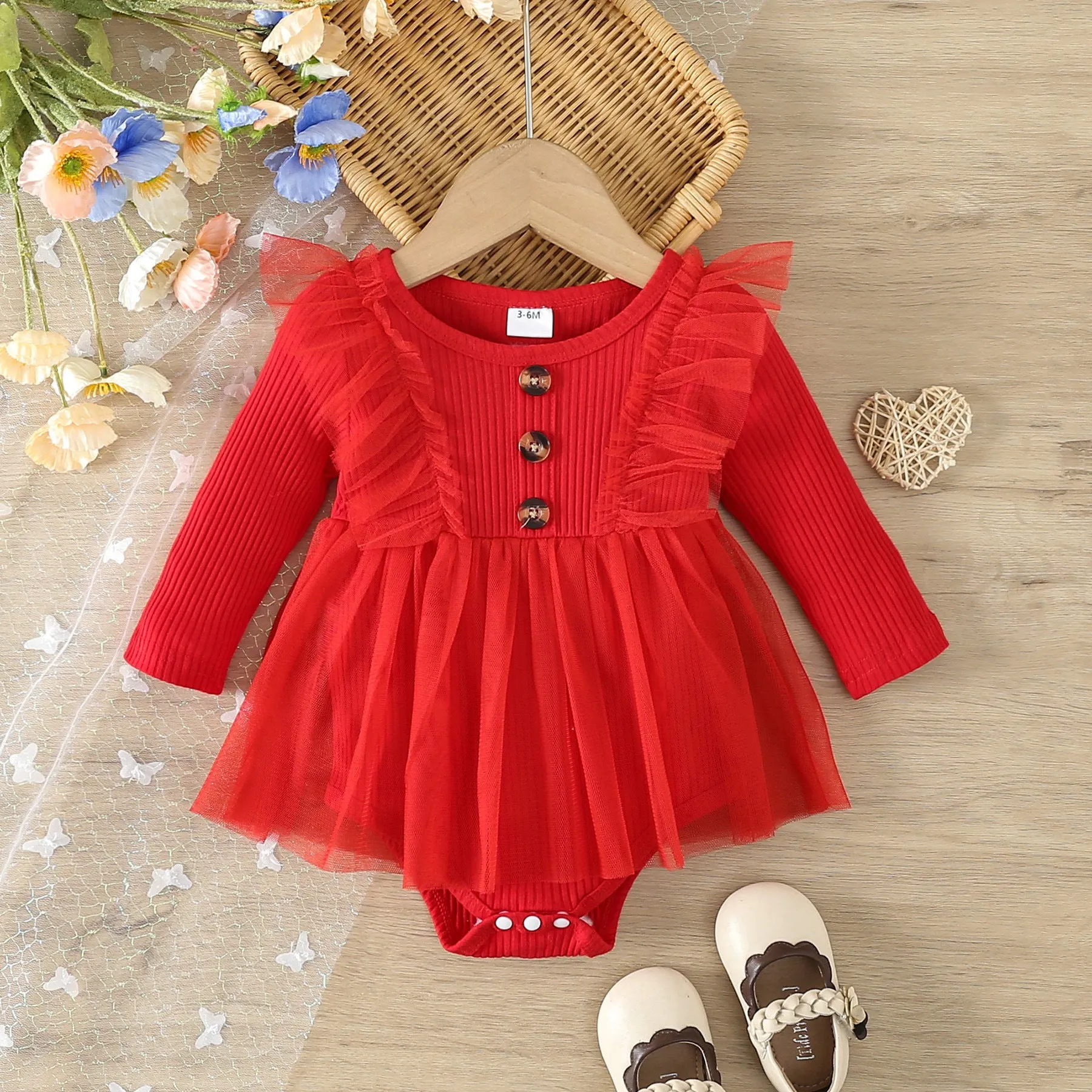 Baby Girls Solid Color Rompers Wholesale 24030136