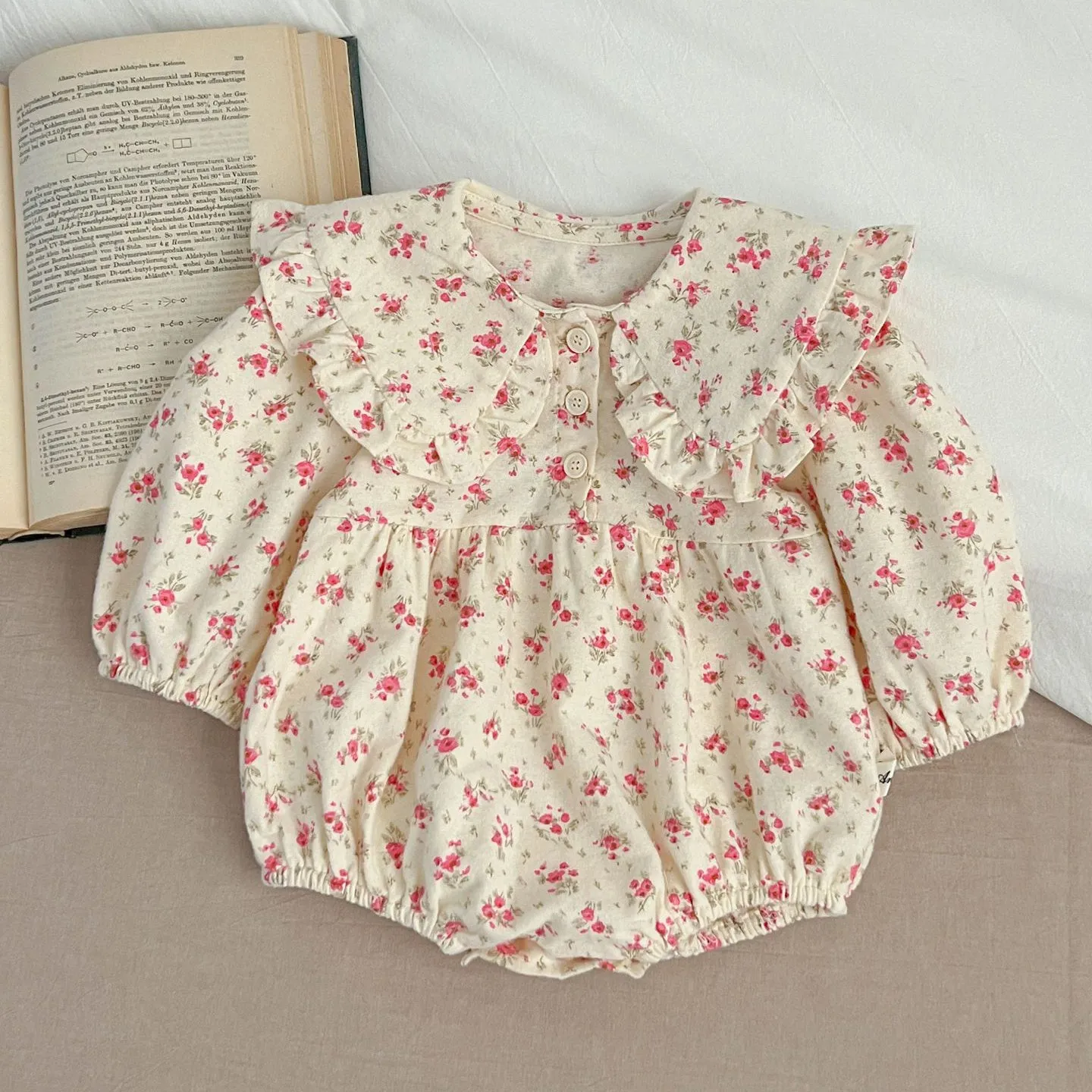 Baby Kid Girls Flower Print Rompers Wholesale 240111161