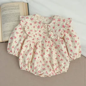 Baby Kid Girls Flower Print Rompers Wholesale 240111161