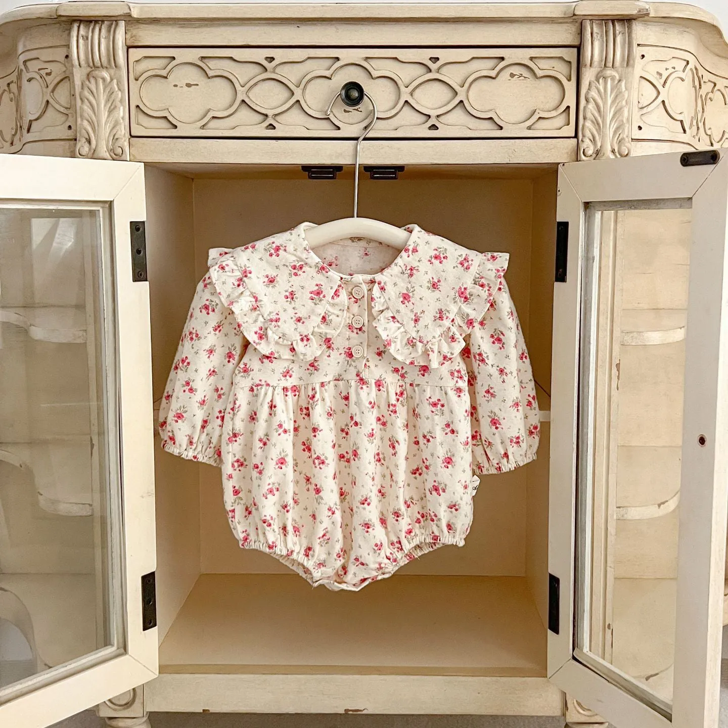 Baby Kid Girls Flower Print Rompers Wholesale 240111161