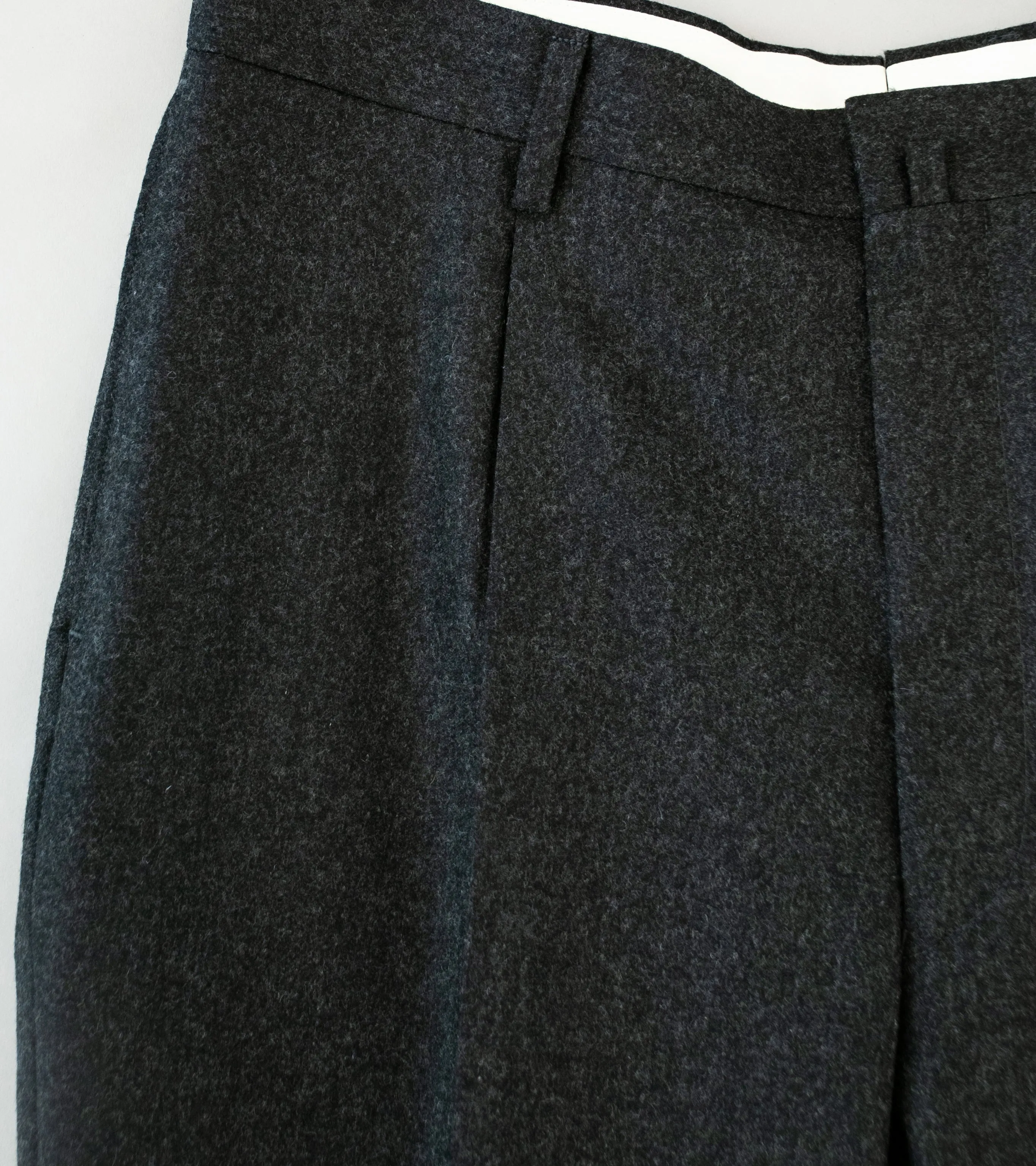 C'H'C'M' 'Single Pleat Trousers' (Charcoal Royal Flannel)