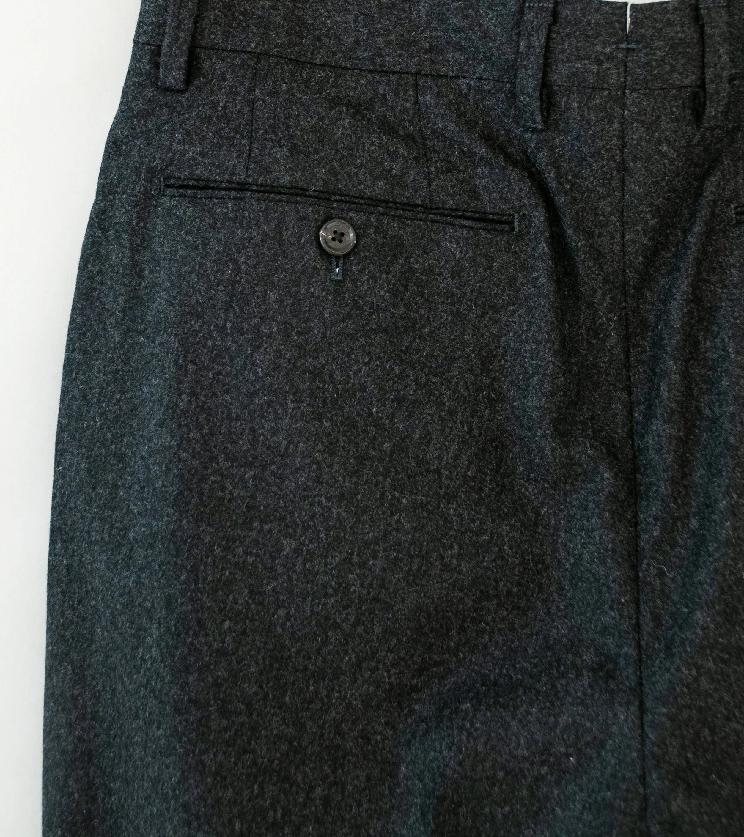 C'H'C'M' 'Single Pleat Trousers' (Charcoal Royal Flannel)