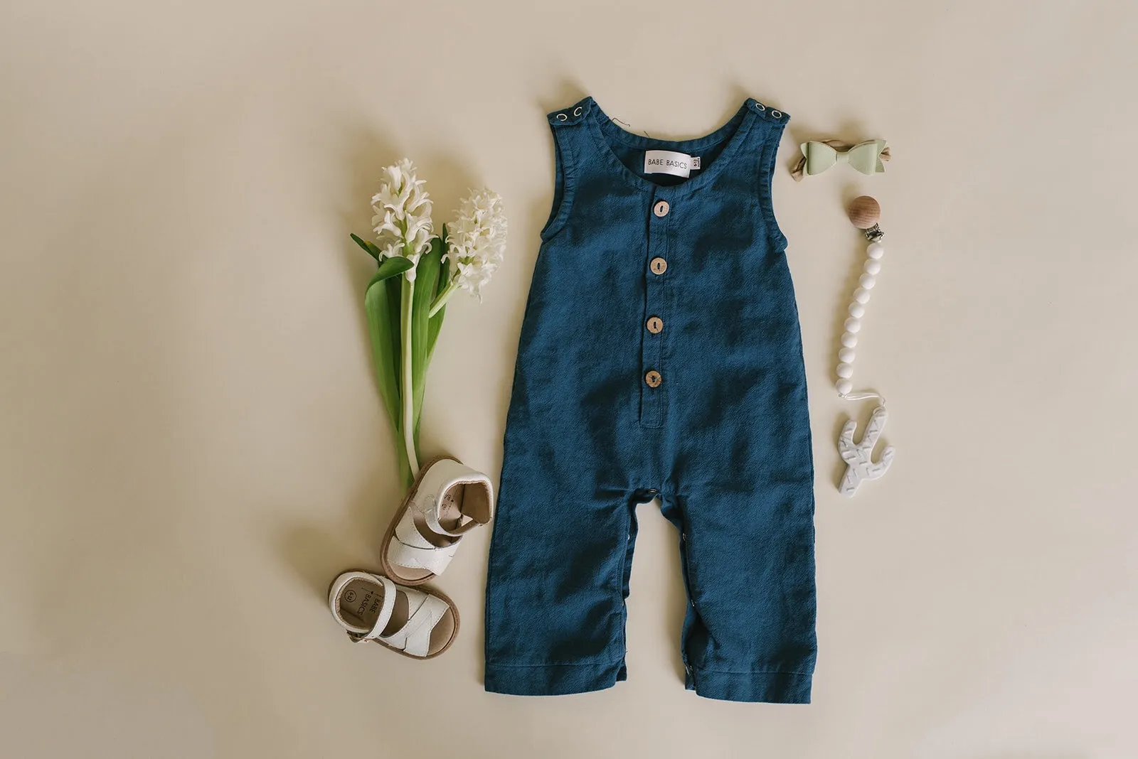 Cobalt Linen Basic Romper