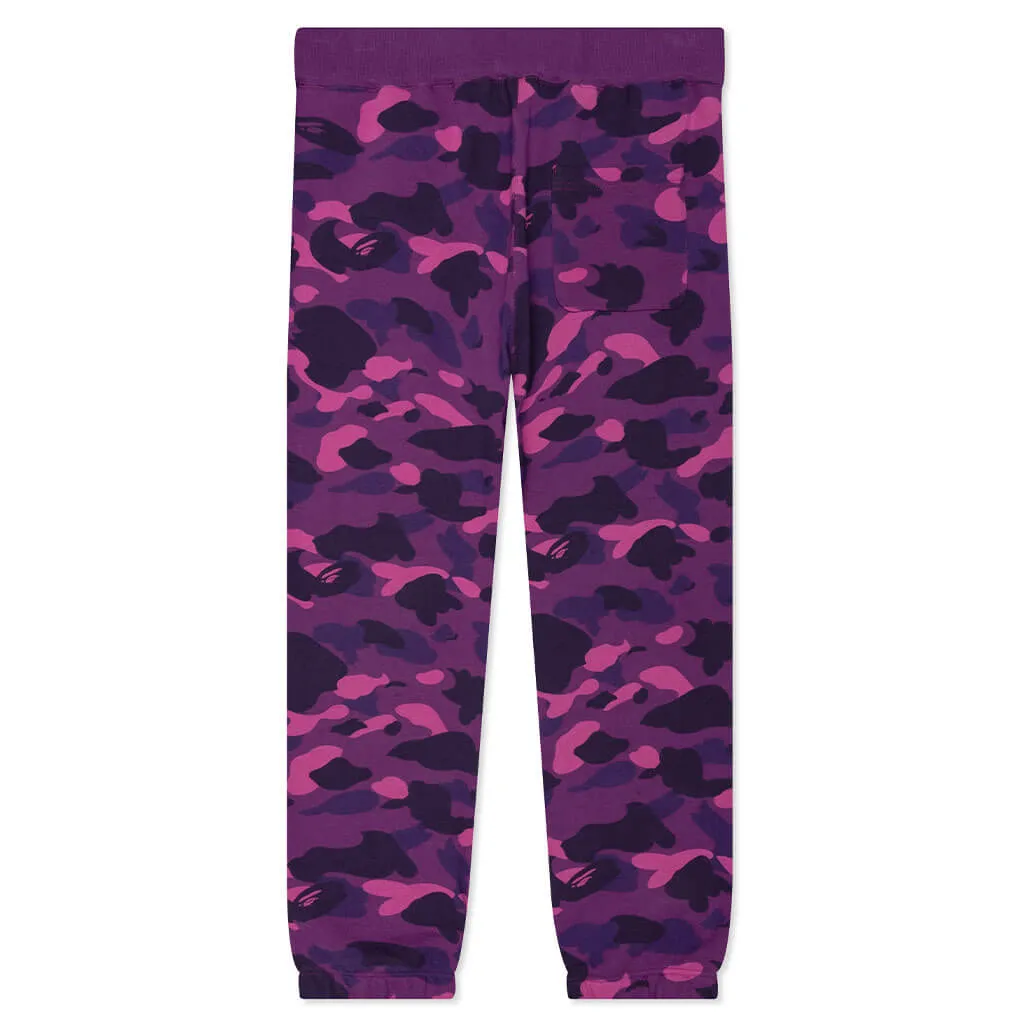 Color Camo Wide Fit Sweat Pants - Purple