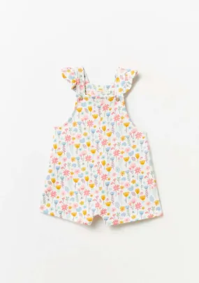 Floral Baby Girl Short Jumpsuit - Cream