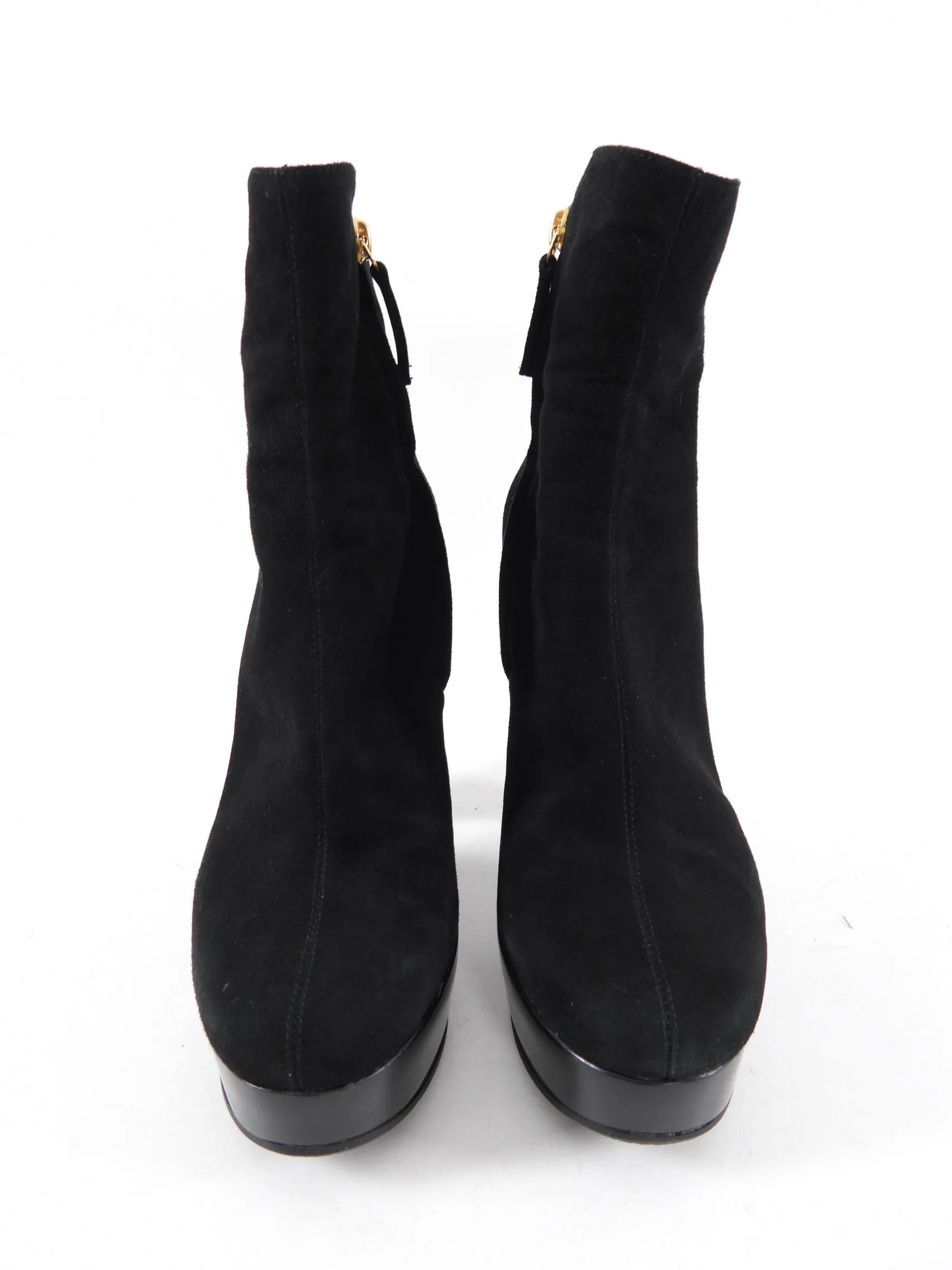 Giuseppe Zanotti Black Suede Platform Ankle Boots - 40 / 9.5