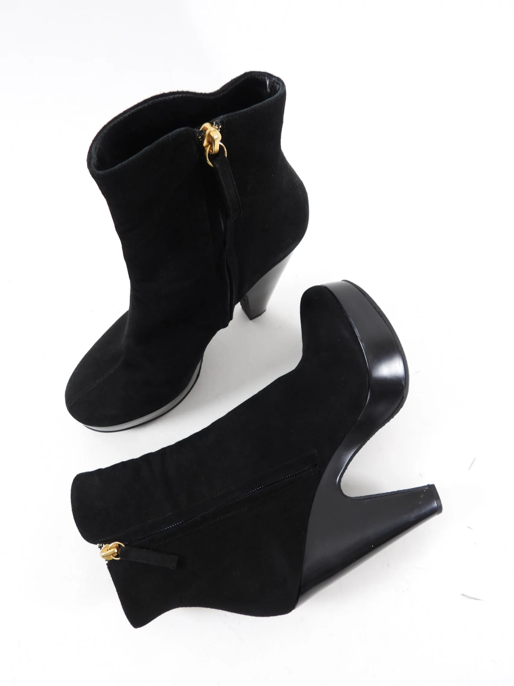 Giuseppe Zanotti Black Suede Platform Ankle Boots - 40 / 9.5