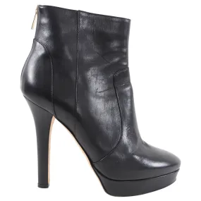 Jimmy Choo Black Leather Platform Ankle Boots - 39.5