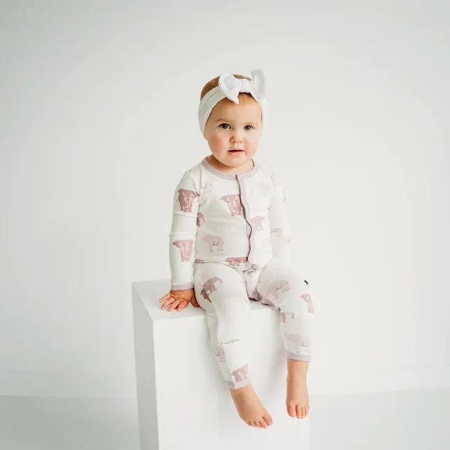 Kyte Baby Printed Snap Romper in Elephant