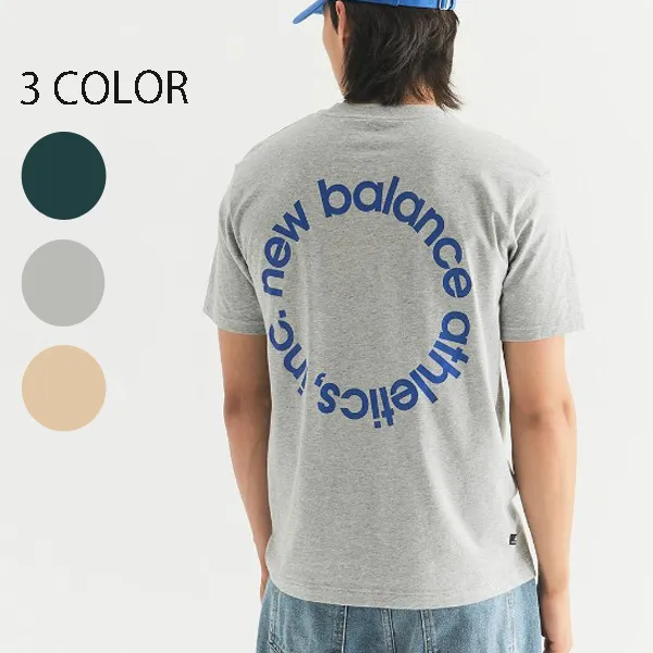 New Balance  |Crew Neck Unisex Street Style Plain Cotton Short Sleeves