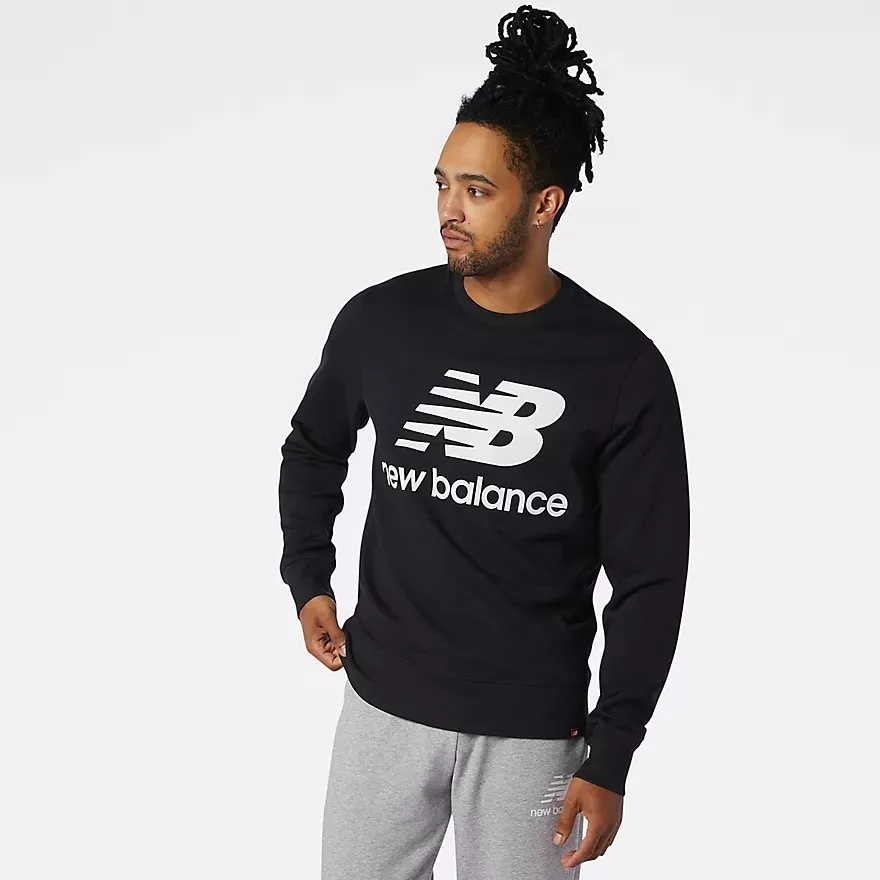 New Balance  |Unisex Blended Fabrics Street Style Logo Sweatshirts