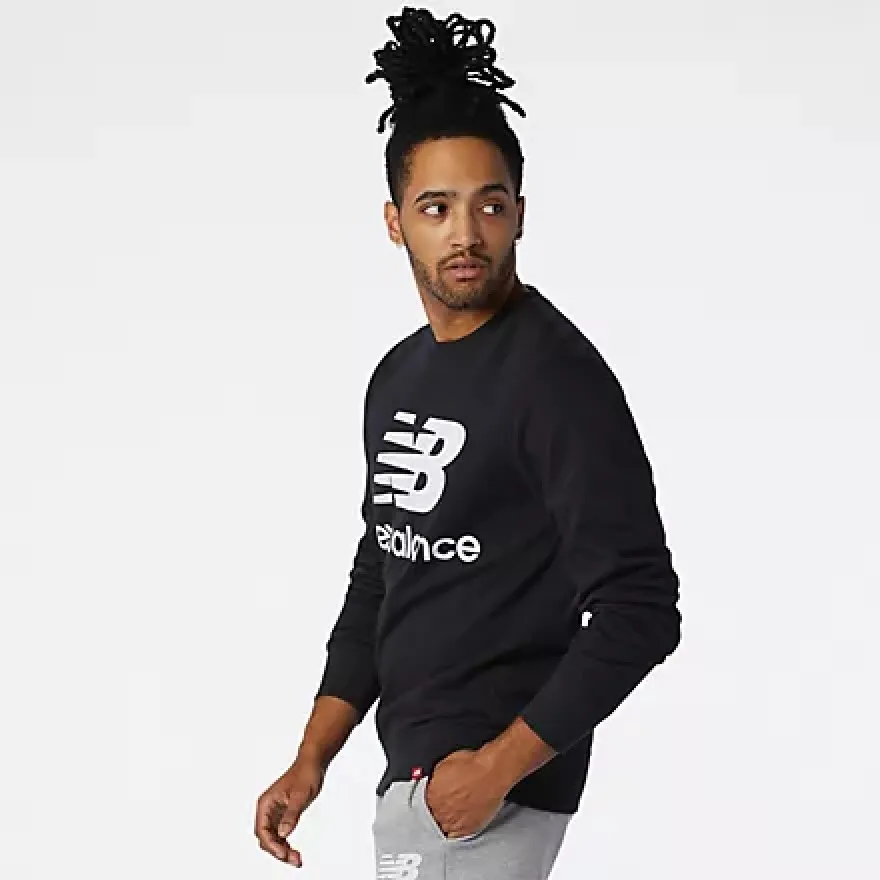 New Balance  |Unisex Blended Fabrics Street Style Logo Sweatshirts