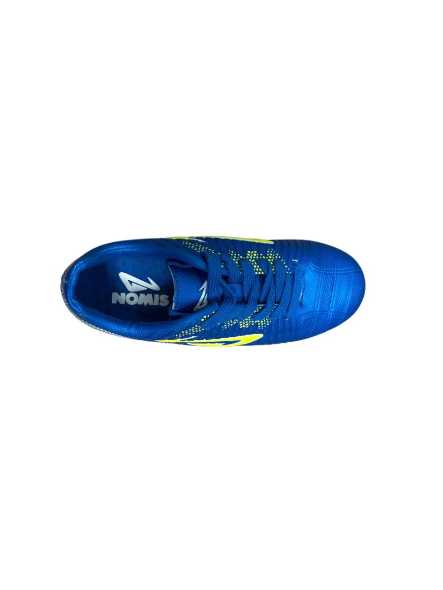 NOMIS JUNIOR PRODIGY ROYAL/LIME FOOTBALL BOOTS