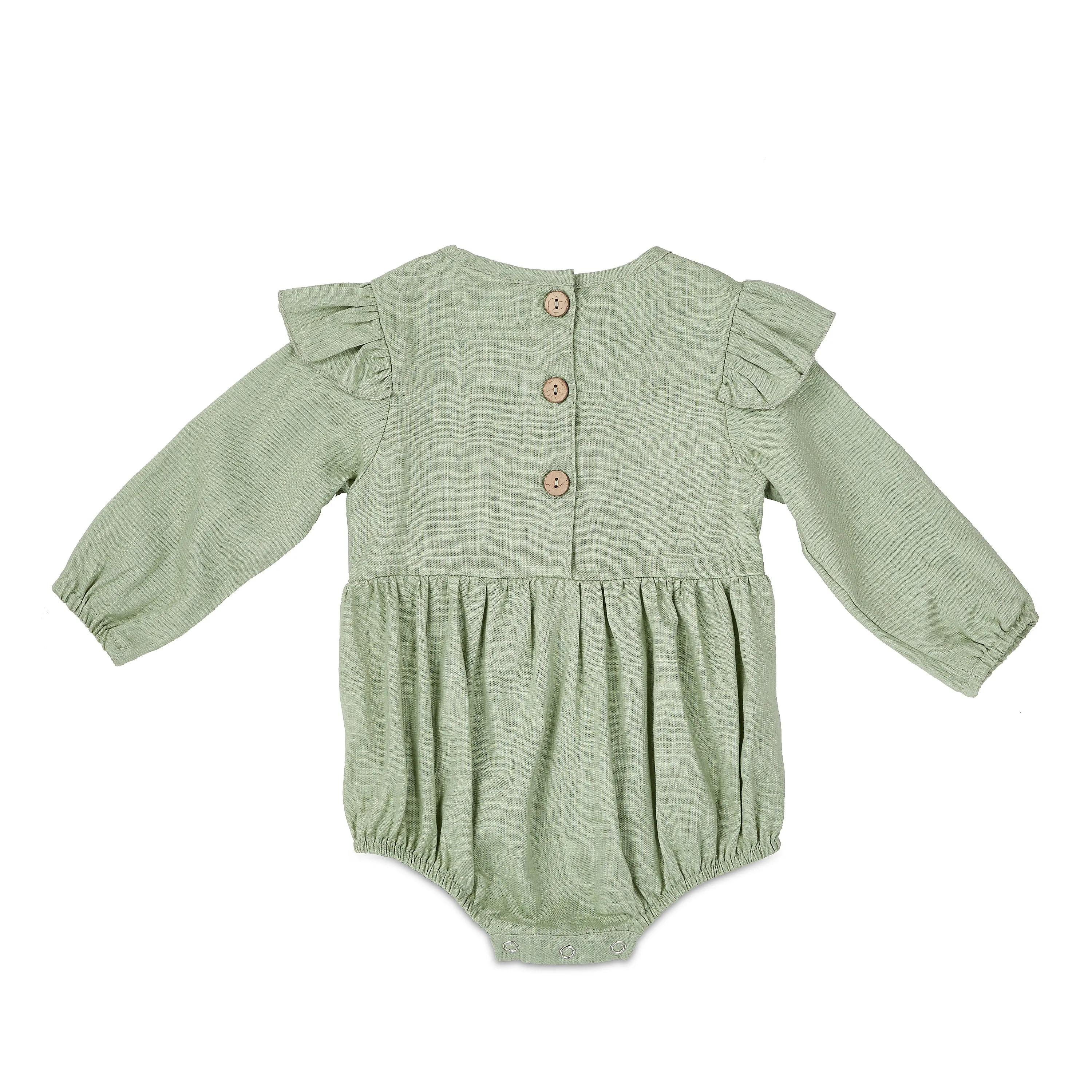 Sage Linen Flutter Sleeve Romper