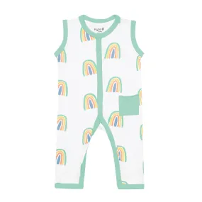 Sleeveless Romper in Wasabi Rainbow